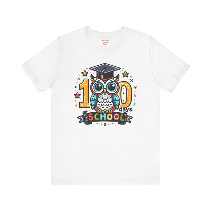 100 DAYS OF SCHOOL - Unisex Short Sleeve Tee | Elementary School Holiday, Teacher Apparel, Kids Motivation, Days Checked Off, 100 Days