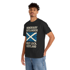 Honorary Outlander Heavy Cotton Tee, Holy Loch Scotland Shirt, Outlander Fan Gift, Casual Tee, Travel Souvenir, Unisex T-Shirt