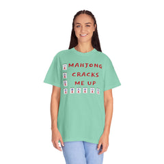 Mahjong Cracks Me Up, Comfort Colors 1717, Funny Graphic Tee, Unisex Garment-Dyed T-shirt, gift for mahjong player, mahjong lover gift, casual wear tee, humorous t-shirt, novelty mahjong shirt