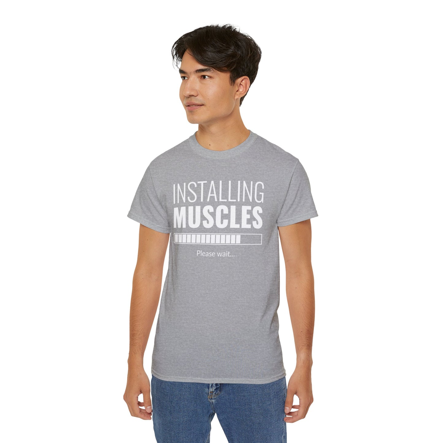 Installing Muscles Please wait, Graphic Unisex Ultra Cotton Tee