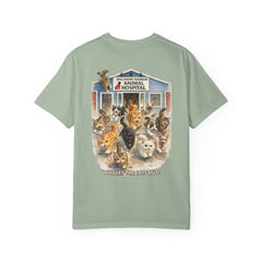 Back Graphic "Who Let the Cats Out?" Baldwin Harbor Animal Hospital Cute Vet Clinic T Shirt