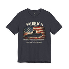 America 250th Submarine 125th Flag T-Shirt — Vintage USA Military Tee