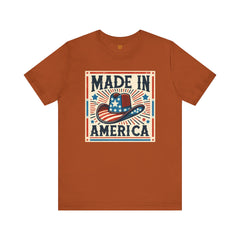 Made In America Cowboy Hat Graphic, Unisex Jersey Short Sleeve Tee