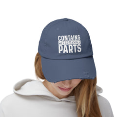 Amputee humor cap, distressed unisex cap, aftermarket parts hat, amputee awareness gift, funny amputee gift, recovery encouragement gift