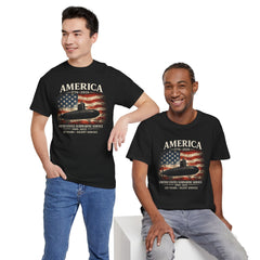 America 250th Submarine 125th Flag T-Shirt — Vintage USA Military Tee