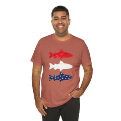 Patriotic Trout T-Shirt — Red White & Blue Fish Tee