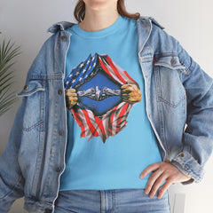 United States Navy Super Submariner tear open T Shirt, Red White and Blue, Patriotic Tee