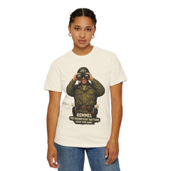 Graphic T-Shirt — Vintage WWII General George Patton Binoculars Design with "Rommel You Magnificent Bastard" Text