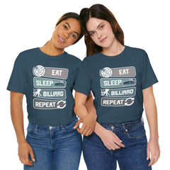 Eat Sleep Billard Repeat - Graphic Unisex Jersey Short Sleeve Tee