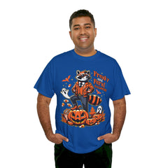 Freaky And Feral Halloween Raccoon! Graphic Unisex Heavy Cotton Tee