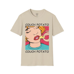 Couch Potato Pop Art Girl Unisex Softstyle T-Shirt