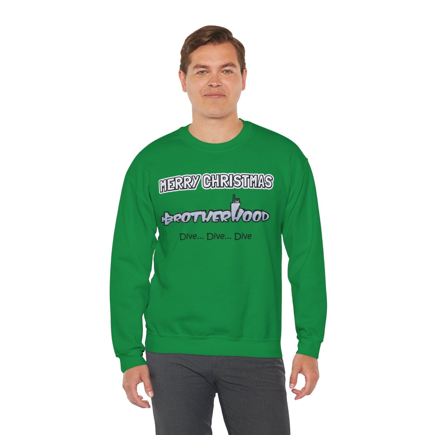 Bolder Font MERRY  CHRISTMAS Submarine Brotherhood -Unisex Crewneck Sweatshirt