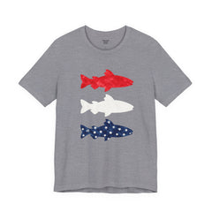 Patriotic Trout T-Shirt — Red White & Blue Fish Tee