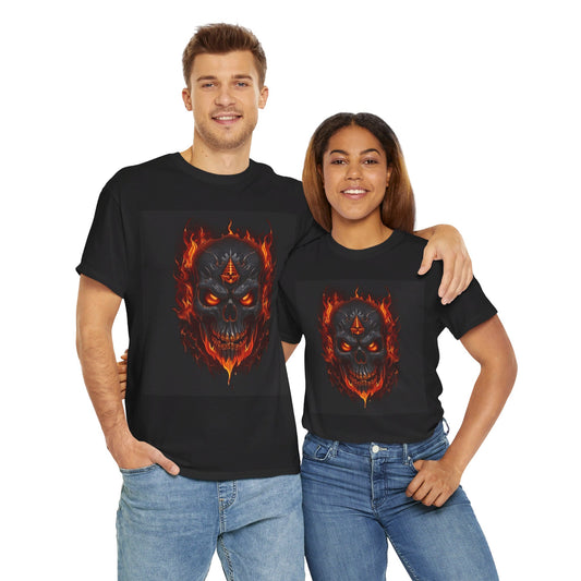 Fire Skull - Graphic Unisex Heavy Cotton Tee