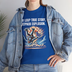 Amputee Exploding JetPack Humor - Unisex Garment-Dyed T-shirt