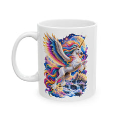 Colorful Feather Wings Unicorn Ceramic Mug | 11oz 15oz