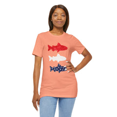 Patriotic Trout T-Shirt — Red White & Blue Fish Tee