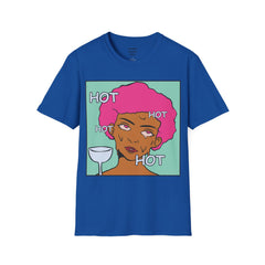 HOT Pink Cotton Candy Haired Pop Art Lady Unisex Softstyle T-Shirt