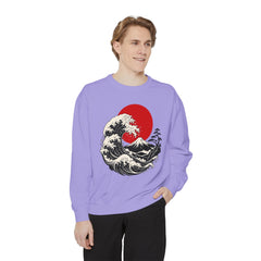 Japanese Wave and Red Sun Comfort Colors Sweatshirt