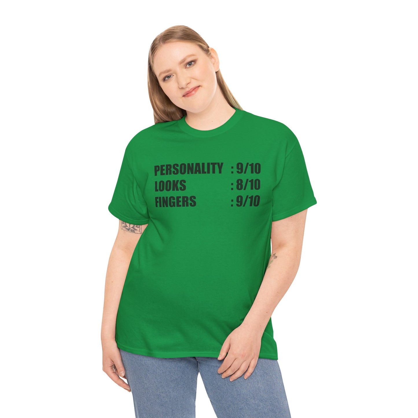 Personality, Looks, Fingers Count - Unisex Heavy Cotton Tee / Prosthetic Humor / One Leg / One Arm / Missing Fingers