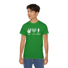 PEACE LOVE AMPUTEE - Unisex Ultra Cotton Tee | Amputee, Leg Amputee, Limb Awareness, Prosthetic, Motivational Tee,
