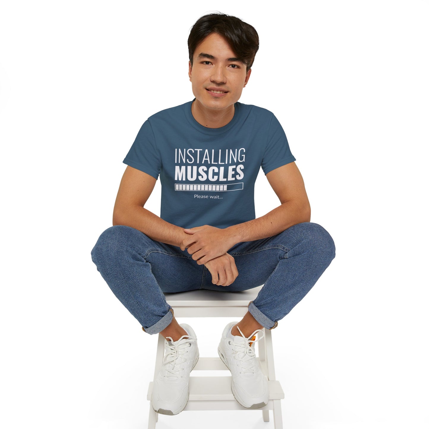 Installing Muscles Please wait, Graphic Unisex Ultra Cotton Tee