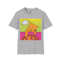 GET ME A PIZZA Cat Pop Art Unisex Softstyle T Shirt  For the Feline or Pizza Lover in all of us.