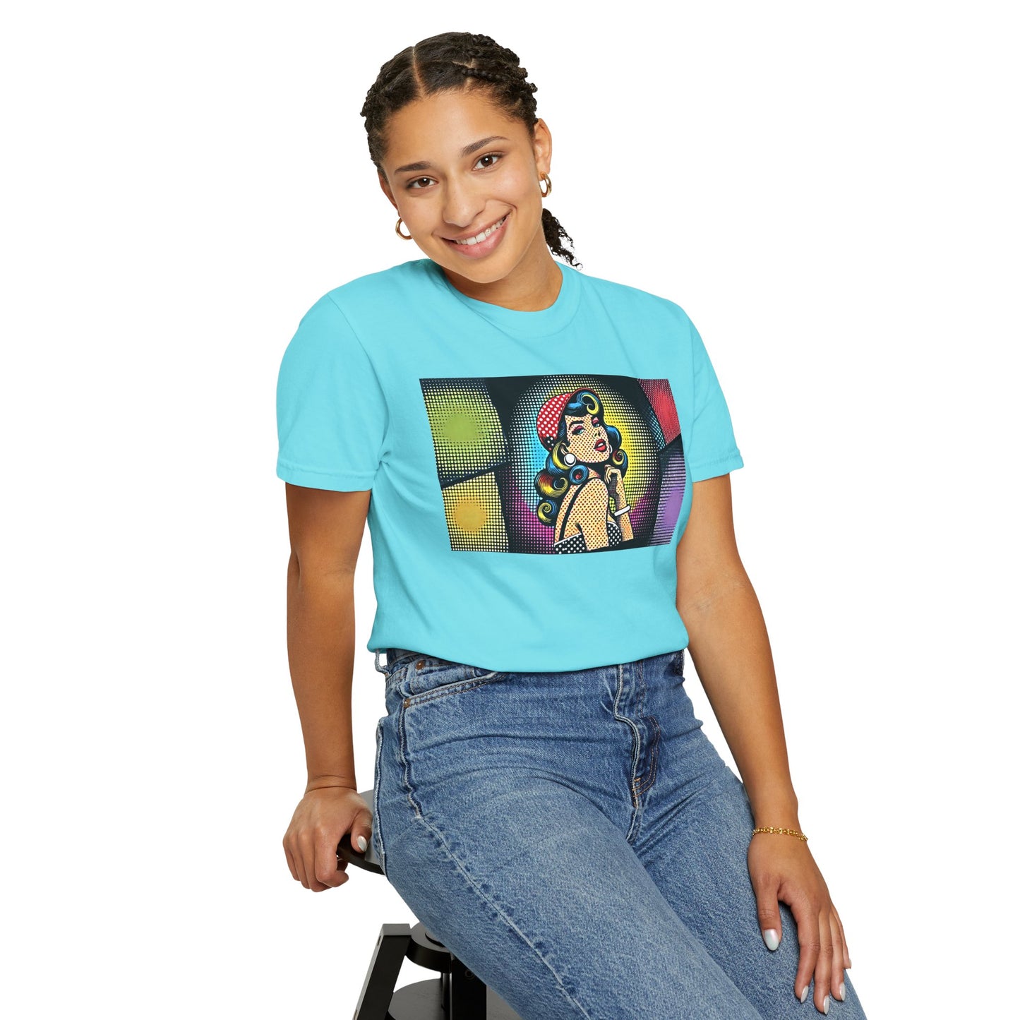 Pop Art Pinup Girl - Comfort Colors Garment Dyed Shirt