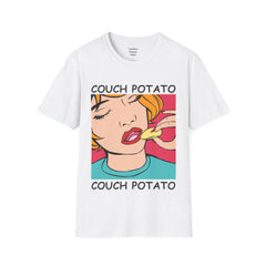 Couch Potato Pop Art Girl Unisex Softstyle T-Shirt