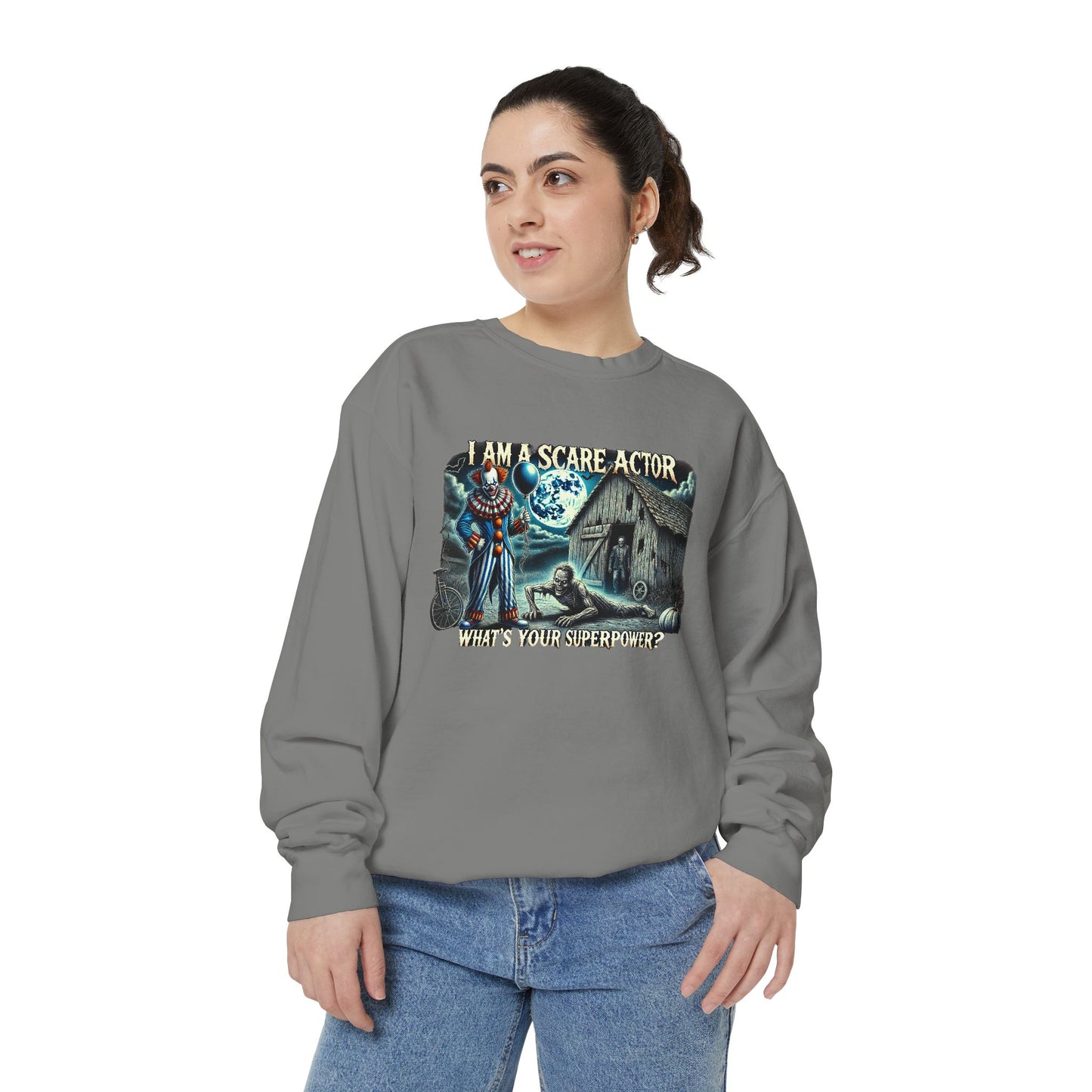 Scare Actor Halloween Unisex Garment-Dyed Sweatshirt