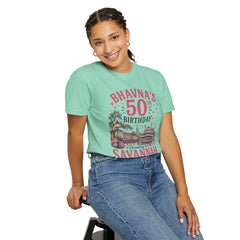 Bhavna Personalized 50th Birthday Girls Trip Savannah, Georgia T-Shirt
