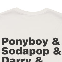 The Outsiders Shirt, Front and Back Images, Greasers Characters Shirt, Unisex Jersey Short Sleeve Tee
