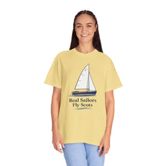 Hempstead Bay Sailing Club Graphic T-Shirt — "Real Sailors Fly Scots" Nautical Tee