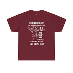 Clumsy Funny Goat Graphic Tee | Unisex Heavy Cotton Tee | Great Gift for Animal Lovers, Birthdays, Casual Wear, Humorous Gifts, Everyday Style