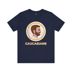 Bearded Graphic Tee - Funny Caucasians Satire Head Shot Unisex Jersey Short Sleeve Tee
