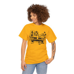 Abstract Retro Racing Car Unisex Heavy Cotton Tee | Perfect for Car Enthusiasts, Father's Day Gift, Casual Wear, Vintage Style, Unique Graphic Shirt