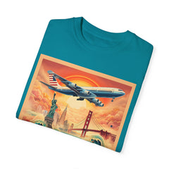 Vintage-Inspired Travel T-Shirt - 'Take a Jumbo Across the Water, Like to See America'
