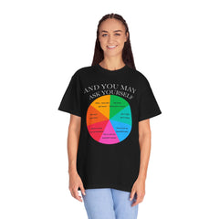 Motivational Talking Head Unisex Garment-Dyed T-Shirt - "And You May Ask Yourself"