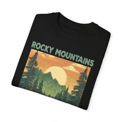 Rocky Mountains Colorado Graphic, Comfort Colors Soft Relaxed Fit Unisex Garment-Dyed T-shirt