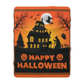 Happy Halloween Haunted House - Graphic Sherpa Fleece Blanket