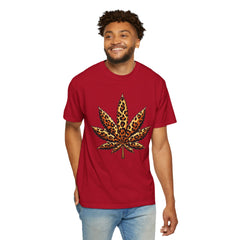 Vintage Leopard Cannabis Leaf T-shirt — Weed Lover Stoner Gift