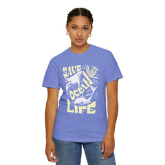 Sharks, Save Ocean Life -  Graphic Unisex Garment-Dyed T-shirt