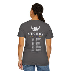 Viking World Tour T-Shirt, Garment-Dyed Apparel, Unisex Graphic Tee, Norse Mythology Gift, Festival Attire, Casual Wear