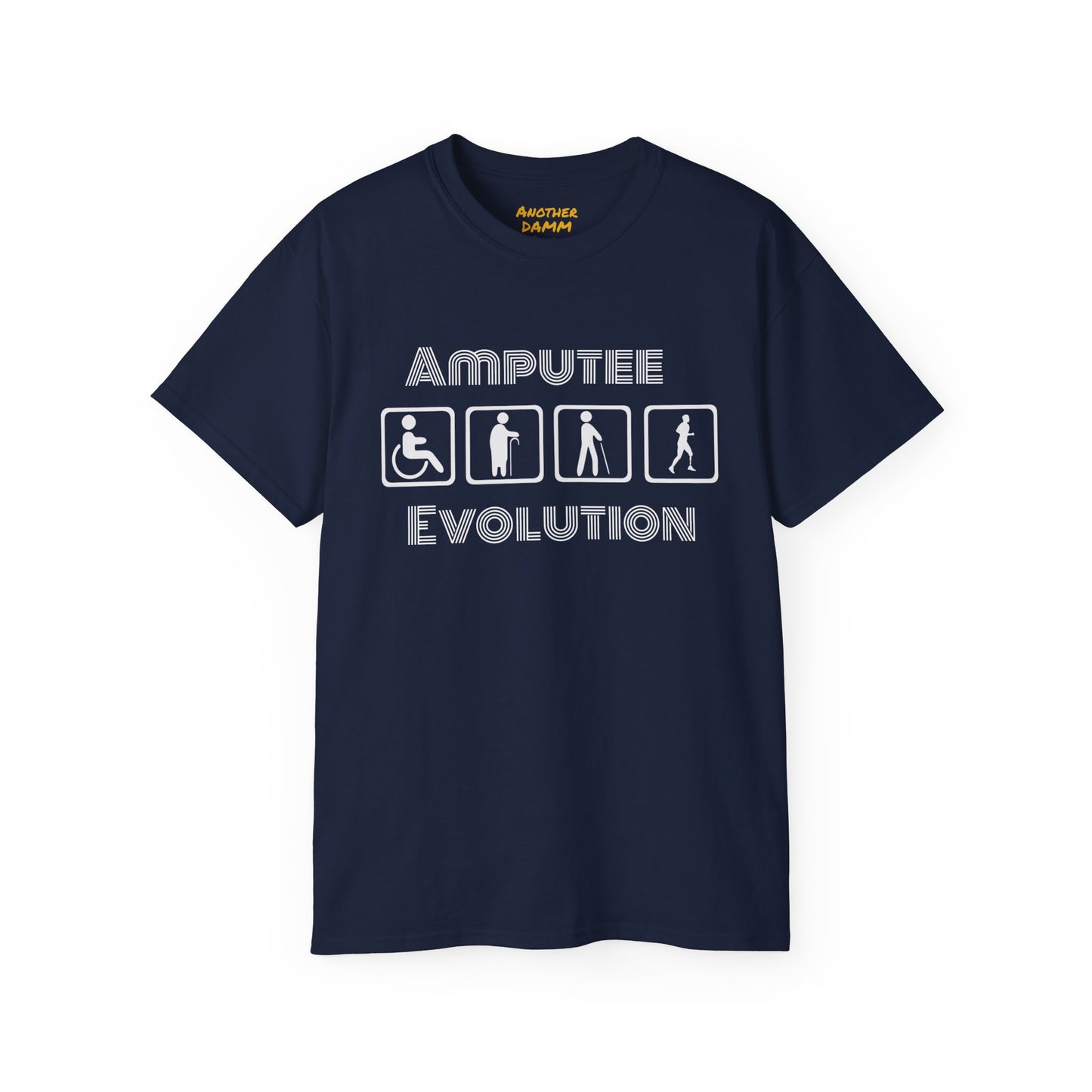 Amputee Evolution - Unisex Ultra Cotton Tee | Amputee, Leg Amputee, Limb Awareness, Prosthetic, Gift For Him, Gift For Her, Motivational Tee