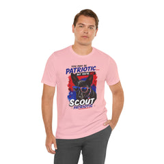 Personalized With Your Dogs Image and Name Patriotic Unisex Jersey Short Sleeve Tee