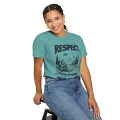 Bigfoot and Alien Outdoor Canoe Adventure - Respect The Locals T-Shirt