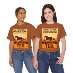 Desert Adventure Tee, Funny Horse Song T-Shirt, Gift for Horse Lovers, Unisex Cotton Tee for All Occasions, Unique Quote Shirt