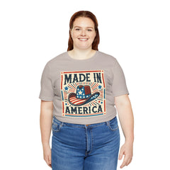Made In America Cowboy Hat Graphic, Unisex Jersey Short Sleeve Tee