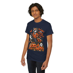 Freaky And Feral Halloween Raccoon! Graphic Unisex Heavy Cotton Tee