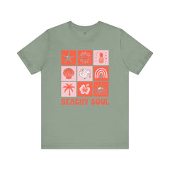 Beachy Soul Unisex Jersey Tee - Perfect Summer Vibes, Casual Wear, Gift for Beach Lovers, Vacation Outfit, Relaxed Style